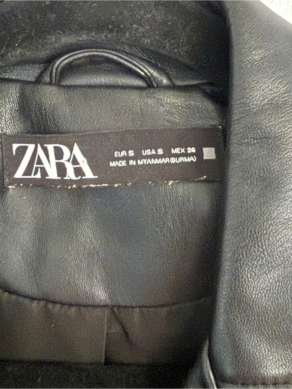 Zara Black Faux Leather Moto Biker Jacket Gold Hardware – Size Small - Picture 7 of 10